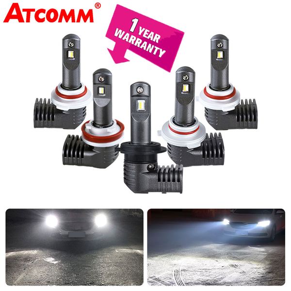 

atcomm led h11 h8 h9 fog lamps for car 12v 6000k 10000lm 24v 9005/hb3 9006/hb4 9012/hir2 automobiles fog lights super white