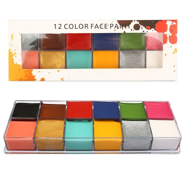 

12 colors super concentration body painted oil color drama clown halloween makeup face color easy to carry