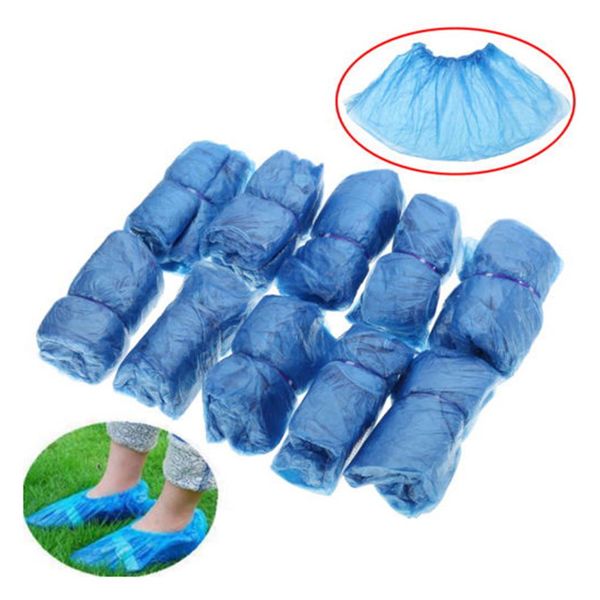 100pcs Covers sapatos / lot descartáveis ​​de plástico chuva impermeáveis ​​Overshoes Bota Covers Hospital Overshoes sapatos Cuidados Kits Gota Shiping