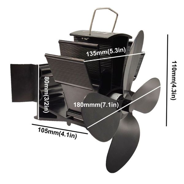 

2019 new 4 blades heat powered fireplace stove hanging fireplace fan