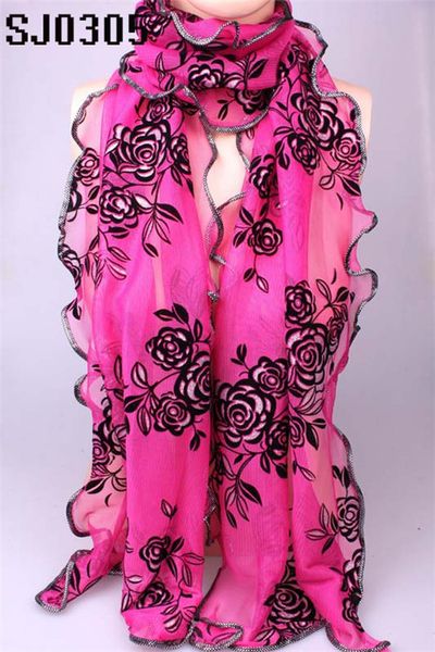 

ymengz wholesale brand new products selling chiffon flower long soft silk rayon scarf wrap shawl stole for women, Blue;gray