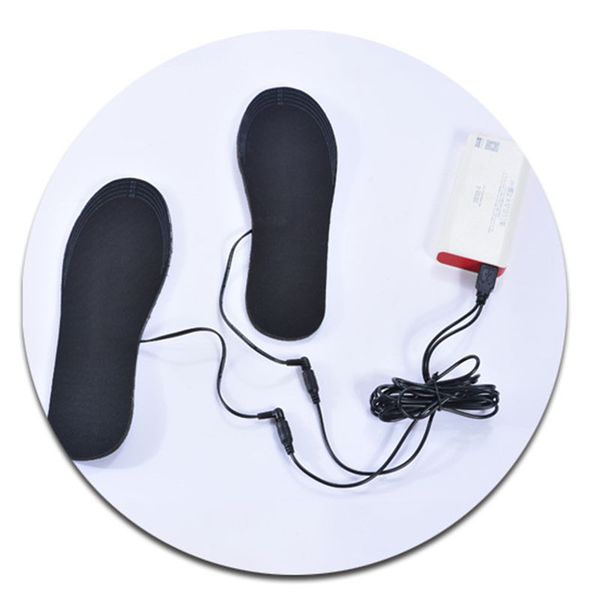 

carbon fiber electric heated shoe cuttable insoles warm socks feet heater usb charge winter warmer pads  fits most foot