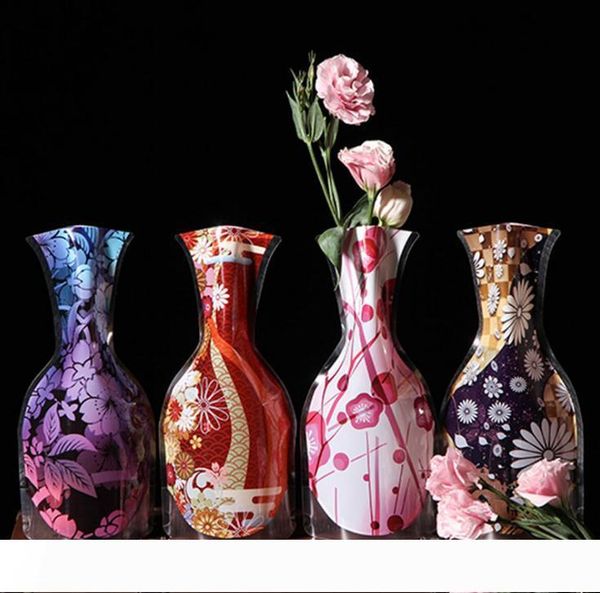 

8 styles eco-friendly foldable folding flower clear pvc vase home wedding party creative household novelty items home sn815