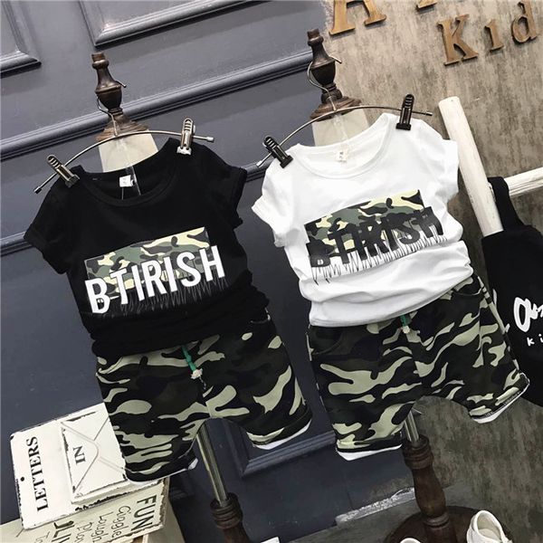 

baby boys clothing set 2019 cotton boys summer clothes letters printed kids children clothing tracksuit children's sets, White