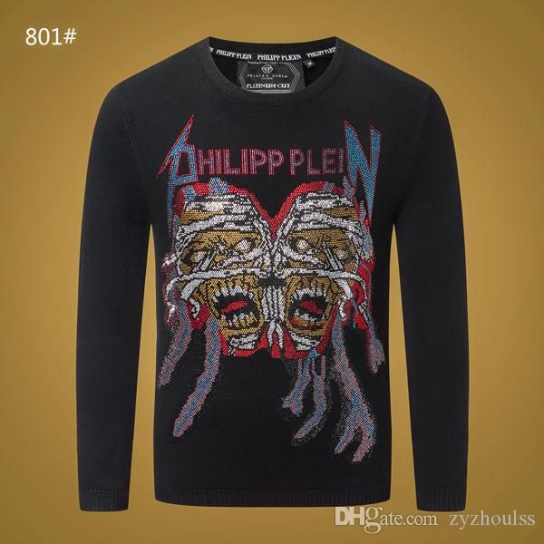 

2019 winter mens fashion knitwear sweaters crew neck pullover men crystal pattern sweater long sleevemale sweatshirt #8601, White;black