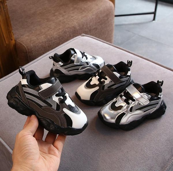 

breathable children shoes soft bottom hook kids sports shoes autumn new light boys girls sneakers size 21-30 running, Black;red