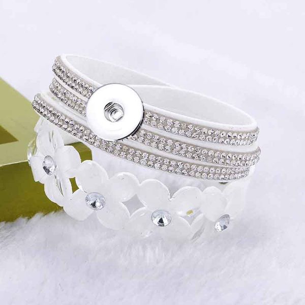 

bling bling interchangeable 084 crystal rhinestones korean velvet bracelet 18mm snap button jewelry charm bracelet for women gift, Golden;silver