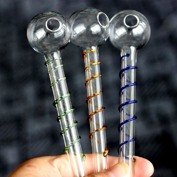 5pcs/lot wholesale S-scharfe Glasrohre Farbige Glasölbrenner-Rohre mit verschiedenen bunten Balancer-Wasserrauchtabak-Bongrohren