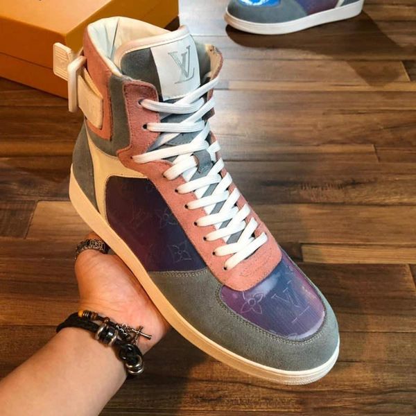 

2020 new shipping luxury mens casual shoes chaussures skateboarding black men high low design trainer platform sneaker design sneakers, Black;red