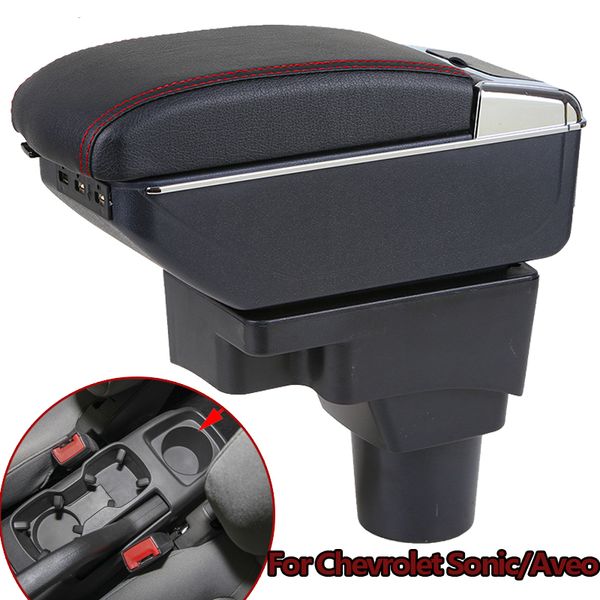 

armrest box for sonic/aveo 2012-2018 center centre console storage box usb charging ashtray with