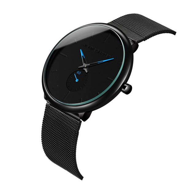 

2019 fashion mens watches brand rattrapant quartz watch men casual slim mesh steel waterproof sport watch relogio masculino, Slivery;brown