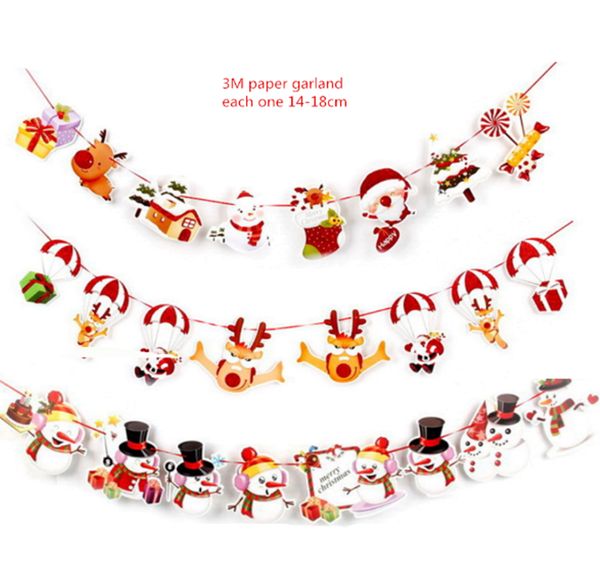 

christmas decoration banner flag new year party decoration santa snowman parachute flags garlands christmas decor