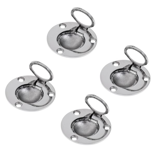 

4 pieces boat fishing accessories 316 stainless steel round flush lift ring hatch pull handle