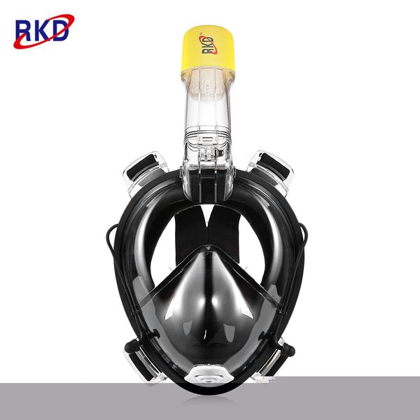 

rkd floating panoramic view anti-fog full face diving mask with camera support