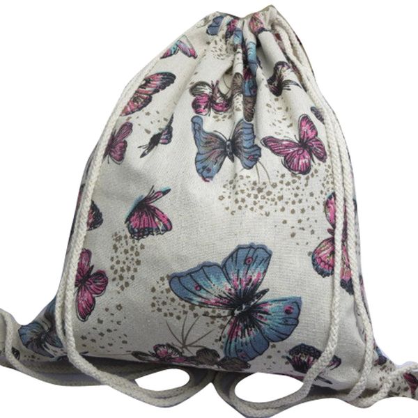

butterfly printed drawstring bag women softback shoulders draw string shopping bags storage package feminina sac a dos