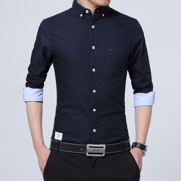 

autumn man large size men's business casual long sleeved white blue wedding long sleeve men dress shirts business party solid c, White;black