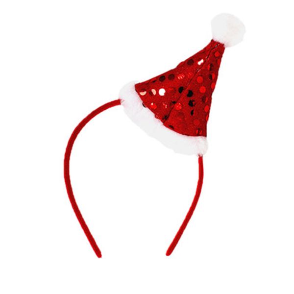 

air&tree-d christmas hat headband christmas sequin headband santa xmas party decor double hair band clasp head hoop hair jew