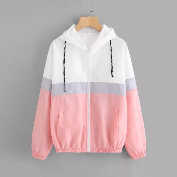 

sudaderas women hoodie long sleeve patchwork thin skinsuits hooded zipper pockets sport coat women sweatshirt moletom feminino, Black