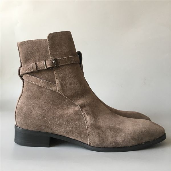 

real picture genuine leather high heel half boots new list sl p persional genuine leather fashion casual personality half boots, Black