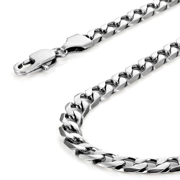 

long necklace men pendant stainless steel male neck chain necklace jewelry on neck chain punk gifts for man accessories, Silver