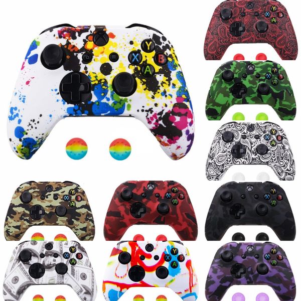 

rsejy для s один xbox x controller case soft silicone случаи удобная gamepad кожи печать титульных джойстик резина 2 аналоговый capsdhl