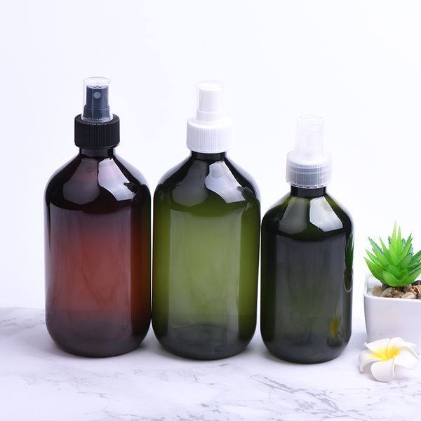 20 pz 300 ML/500 ml verde/marrone Spray Bottiglia di Irrigazione Fiale di Plastica PET Bottiglie di Imballaggio Cosmetico