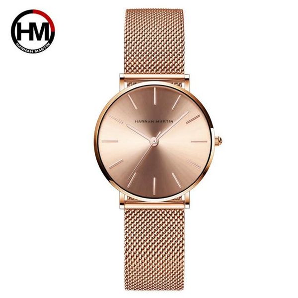 

reloj mujer 2019 stainless steel japan quartz movement waterproof rose gold lady wrist watch dropshipping, Slivery;brown