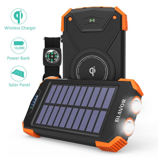 

xiaomi brand wireless solar power bank qi 3.0 waterproof batterie externe carregador portatil powerbank for xiaomi iphone xr mi
