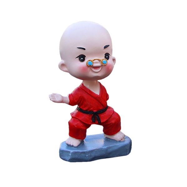 

car ornament resin miniature kungfu small monk craft accessories family office funny car decoration accessories interior