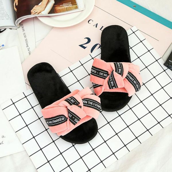 

shujin women's slippers comfortable non-slip slippers bow flat shoes casual ladies' style 2019 autumn fashion, Black