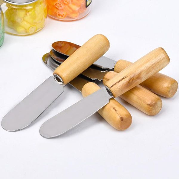 

stainless steel cutlery butter spatula with wood handle butter knife cheese dessert jam spreader breakfast tool