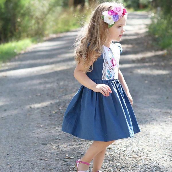 

cute flowers girls sleeveless dresses princess cotton dress, Red;yellow
