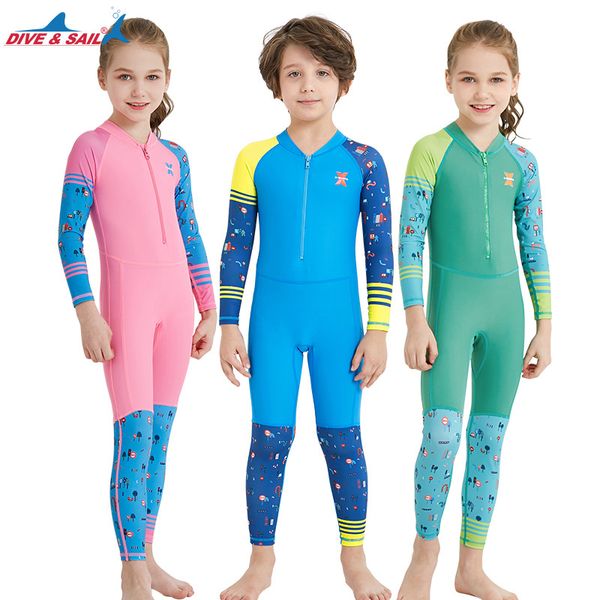 Muta per bambini in lycra a maniche lunghe Costume intero per bambini Nuoto Muta per immersione Ragazzi Ragazze Costume da bagno Bambino Surf in barca spiaggia