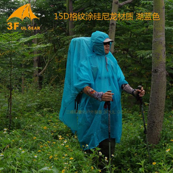 

3f ul gear 3 in 1 versatile silicon-coated waterproof sunscreen 15d nylon hanging tarp raincoat groundsheet lift-saving shelter