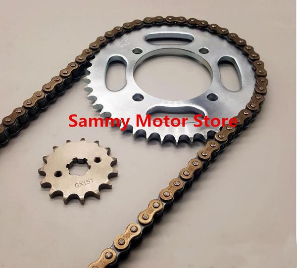 

gz150-a roller motorcycle chain with 43t/46t 15t/17t front rear sprockets