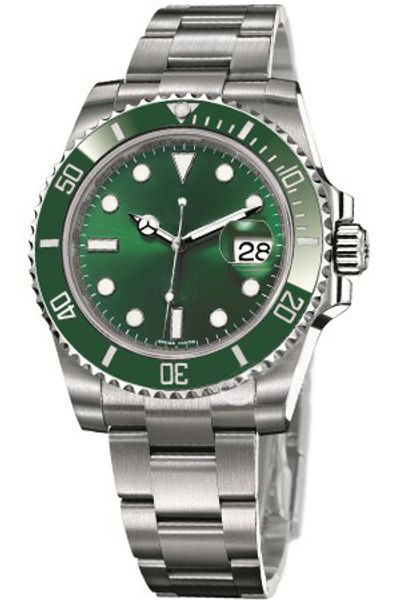 

mens classic watch sub 116610lv series ceramic bezel green 40mm dial automatic mechanical movement sapphire adjust clasp men master watch, Slivery;brown