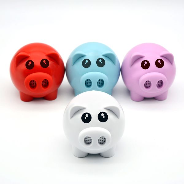 

a01 cute cartoon pig portsble mini bluetooth wireless speaker support fm radio and tf card portable mini lovely sp 1+1 couplet music player