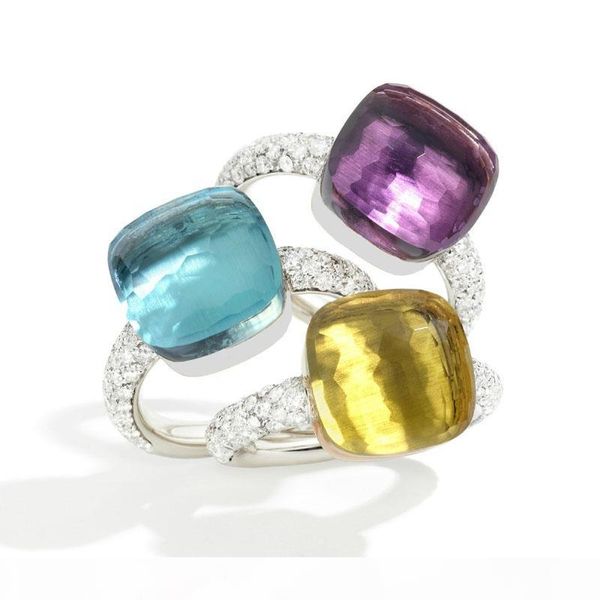 

classic water droplets candy style ring 23 kinds of color green red blue crystal drop rings for women fashion jewelry(dj1313, Silver