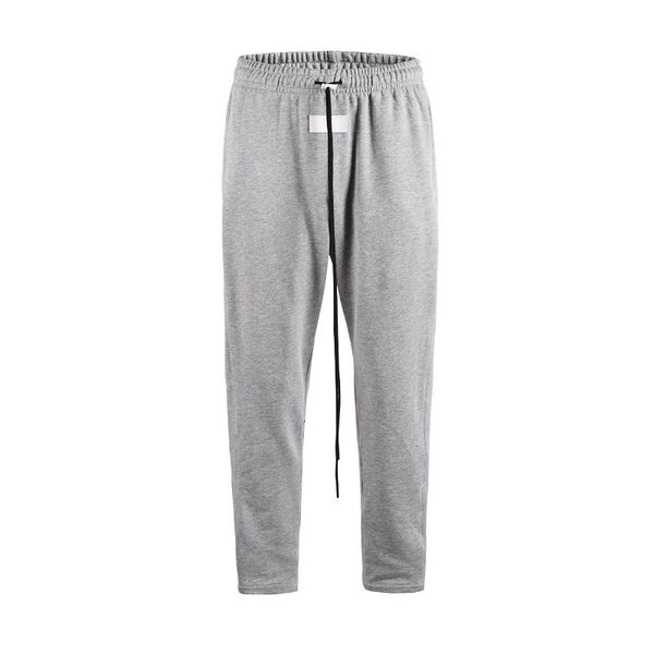 

2020 rap fear of god style loose button magic sticky pants leisure sweatpants cotton solid color latest high street new fashion, Black