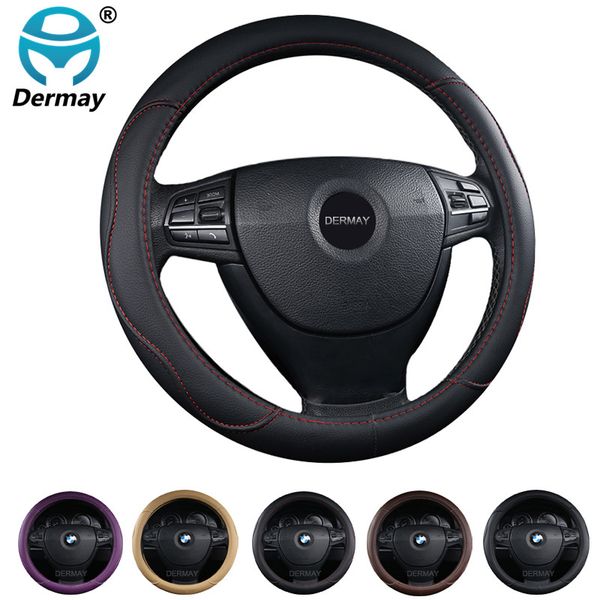 

dermay 5 colors steering wheel cover non-slip & no odour micro fiber leather universal m size 38cm fit most cars