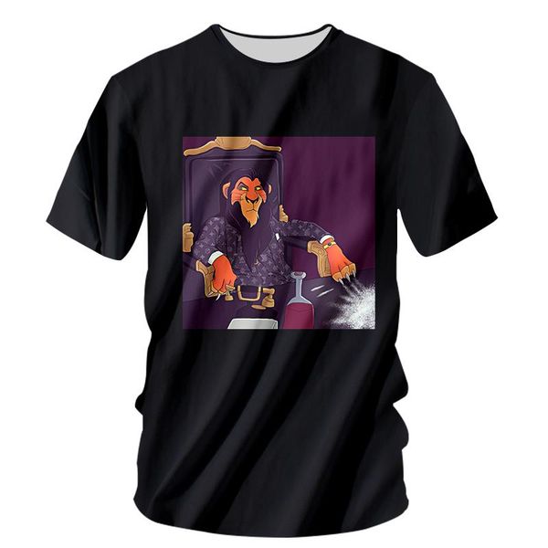 

новые моды для женщин / мужчин lionhead лето с короткими рукавами смешно 3d печати футболка повседневная одежда топ тис k79, White;black