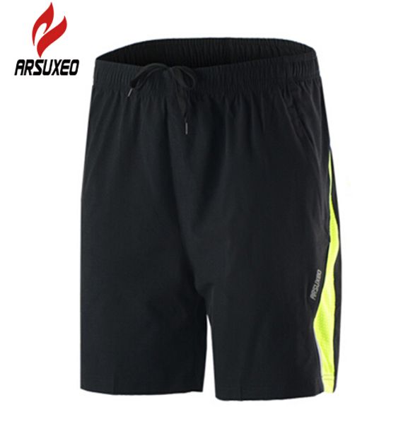 

arsuxeo men running jogging shorts outdoor sports gym bodybuilding football fitness basketball training quick-dry clothing, Black;blue