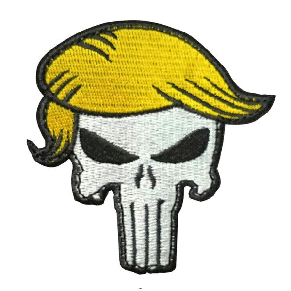 

dhl america flag punisher skull sticker patch fabric embroidered trump 2020 badges patch stickers for clothes with hook loop l42fa