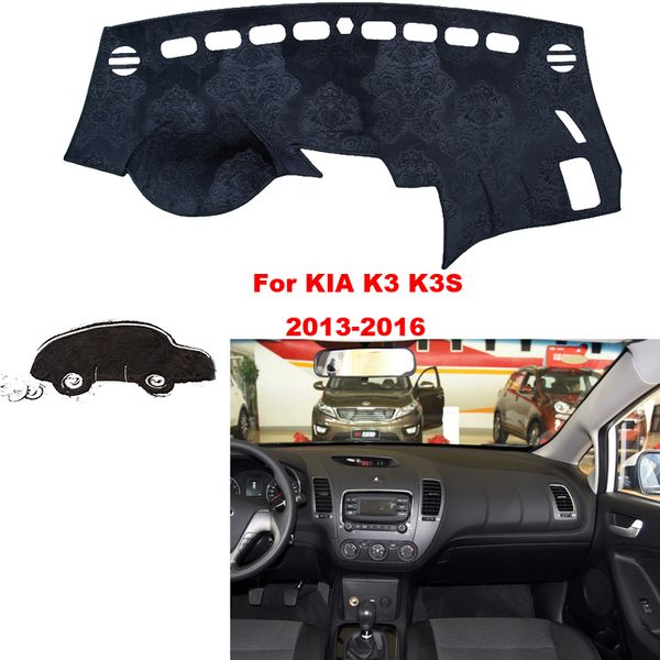 

car styling for kia k3 k3s 13-16 interior dashboard pad cover dash mat sticker anti-sun velvet instrument