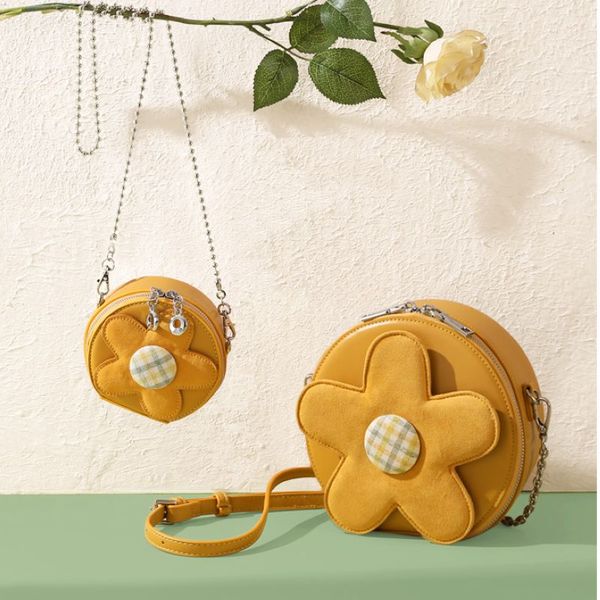 

cute flower round bag female mini chain shoulder bag messenger fashion casual women bag\handbag small crossbody