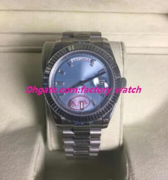

multi-style link luxury wristwatch 228206 40mm ice blue dial diamond dial silver steel bracelet date 2813 automatic luxury wristwatch, Slivery;brown