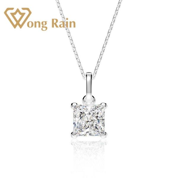 

wong rain 100% 925 sterling silver created moissanite gemstone pendent necklace fine jewelry wholesale drop shipping