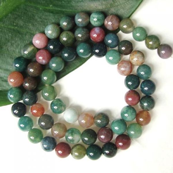 

2 strands of blood agate round loose spacer beads mixed 6mm 8mm 15.5 inch, Silver