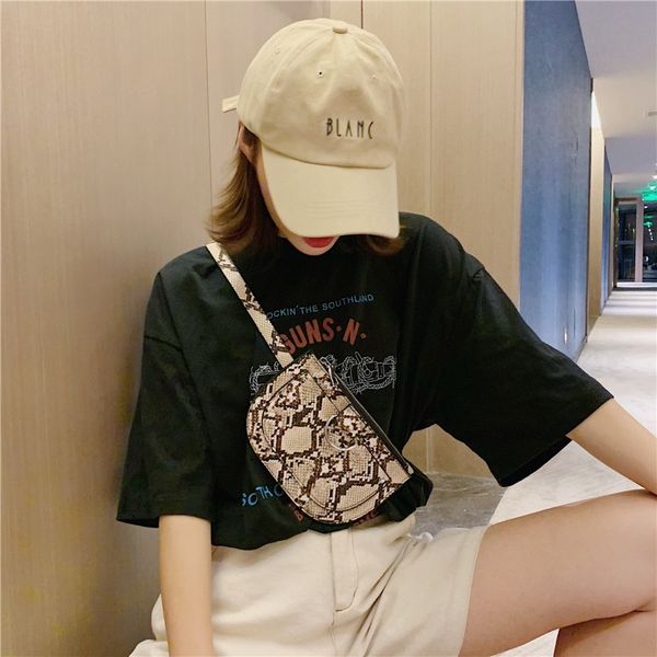 

2019 new fashion python semicircular waist bag fashion woman oblique cross bag