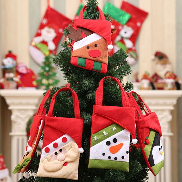 

christmas snowman elk apple fruit candy gift bag pouch wrapping party portable